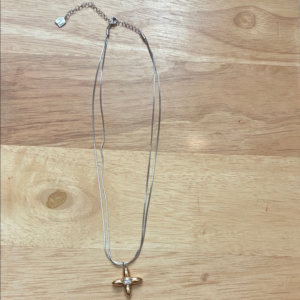 Park Lane Gold and Silver Cross Necklace